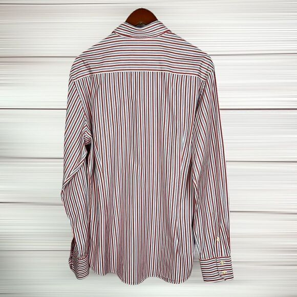Massimo Dutti Striped Fitted Button Down Shirt, Long Sleeves size XL - Picture 5 of 11